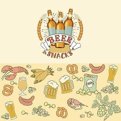 EPS 해외이미지 일러스트 조개 새우 맥주 어류 사람없음 세트 축제 소시지 안주 맥주잔 맥주병 감자칩 랍스터롤 베이지색 옥토버페스트 브레첼 홉 해외일러스트 식물 컬러 술잔 술병 어패류 디저트 주류 갑각류 과자 수중동물 가공식품 칩_음식 파일형식 벡터 이미지허브