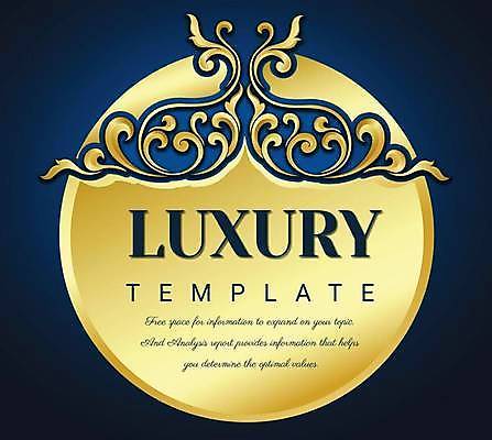 EPS 해외이미지 일러스트 프레임 사람없음 금색 원형 고급 남색 테두리 해외일러스트 도형 컬러 컨셉 파일형식 벡터 이미지허브