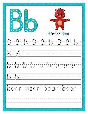 EPS 해외이미지 동물 알파벳 영어 교육 어린이 일러스트 곰 학교 대문자 책 단어 컬러풀 유치원 게임 기록 가르침 인쇄 작음 만화 편지 B 연습 속도 페이지 소문자 시트 최초 걸음마 기본 자취 필기체 문해 해외일러스트 문자 컬러 포유류 모션 놀이 사람 크기 파일형식 벡터 이미지허브