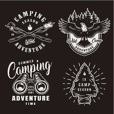 EPS 해외이미지 나무 일러스트 사람없음 세트 라벨 검은색 버섯 쌍안경 캠핑 나뭇가지 독수리 마시멜로우 해외일러스트 식물 컬러 조류 레저 디저트 프레임 망원경 파일형식 벡터 이미지허브