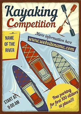 EPS 해외이미지 디자인 포스터 물결 일러스트 사람없음 빈티지 보트 노 카약 해외일러스트 컨셉 배_교통 수상스포츠 선박 파일형식 벡터 이미지허브