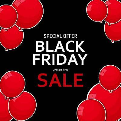 EPS 해외이미지 배너 일러스트 이벤트 사람없음 빨간색 세일 검은색 풍선 블랙프라이데이 해외일러스트 컬러 데이이벤트 파일형식 벡터 이미지허브