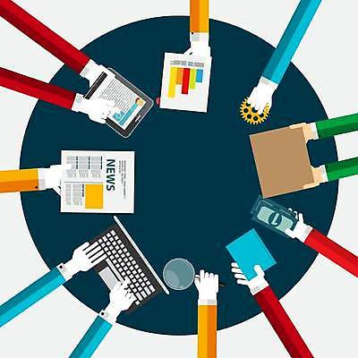 EPS 해외이미지 손 지폐 일러스트 돋보기 그래프 협력 신체부위 노트북 태블릿 자료 가리킴 타이핑 업무 신문 뉴스 동료 톱니바퀴 문서 해외일러스트 돈 관계 사람 손짓 간행물 전자제품 스마트기기 작업 파일형식 벡터 이미지허브