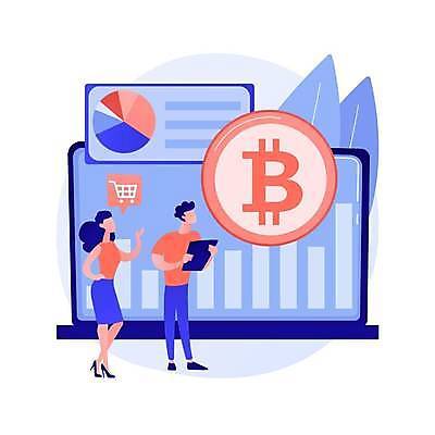 EPS 해외이미지 전신 여자 남자 일러스트 비즈니스 그래프 들기 성인 두명 노트북 태블릿 동전 쇼핑카 성인만 해외일러스트 돈 모션 사람 전자제품 스마트기기 쇼핑 카트 파일형식 벡터 이미지허브