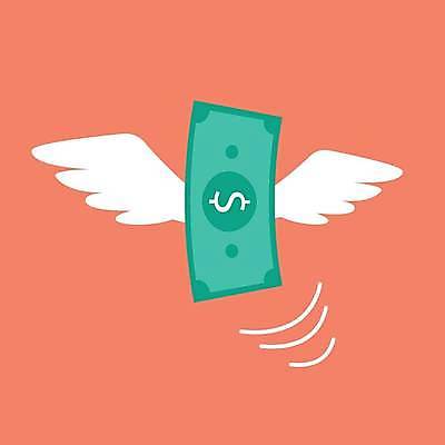 EPS 해외이미지 지폐 일러스트 사람없음 금융 경제 비행 코랄 해외일러스트 컬러 돈 파일형식 벡터 이미지허브