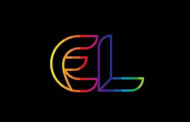 EPS 해외이미지 백그라운드 라인일러스트 일러스트 사람없음 컬러풀 E 심볼 그라데이션 L 무지개색 해외일러스트 알파벳 컬러 파일형식 벡터 이미지허브