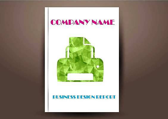 EPS 해외이미지 표지디자인 표지 북커버 일러스트 비즈니스 사람없음 책 연두색 인쇄기 폴리곤 표지샘플 해외일러스트 초록색 전자제품 파일형식 벡터 이미지허브