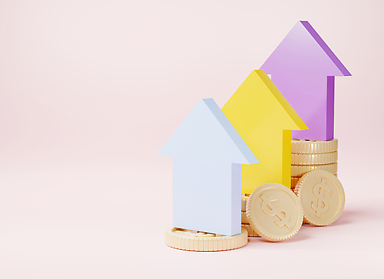 포토 JPG 해외이미지 화살표 분홍색 사람없음 3D 달러 동전 디지털합성 동전탑 카피스페이스 인플레이션 해외포토 컬러 돈 경제 쌓기 공백 파일형식 이미지허브