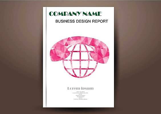 EPS 해외이미지 표지디자인 표지 지구 분홍색 북커버 일러스트 비즈니스 사람없음 책 원형 전화기 폴리곤 표지샘플 해외일러스트 도형 컬러 파일형식 벡터 이미지허브