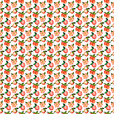 JPG 해외이미지 디자인 백그라운드 잎 패턴 일러스트 사람없음 패턴백그라운드 복숭아 복사꽃 해외일러스트 식물 꽃 무늬 과일 파일형식 이미지허브