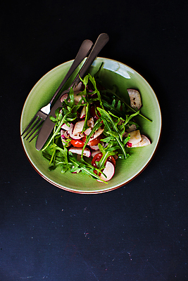 포토 JPG 해외이미지 음식 포크 사람없음 샐러드 나이프 건강식 루꼴라 해외포토 식기 채소 칼 파일형식 이미지허브