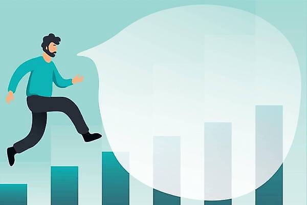 EPS 해외이미지 남자 백그라운드 말풍선 일러스트 비즈니스 그래프 프레임 한명 성인 달리기 걷기 비즈니스맨 민트색 얼굴없음 성인남자한명만 카피스페이스 해외일러스트 1 컬러 모션 사람 공백 직장인 남자한명만 성인남자만 파일형식 벡터 이미지허브