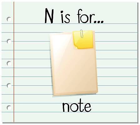 EPS 해외이미지 알파벳 영어 일러스트 영어교육 사람없음 단어 공책 N 포스트잇 단어카드 해외일러스트 문자 교육 문구용품 메모지 파일형식 벡터 단어장 이미지허브