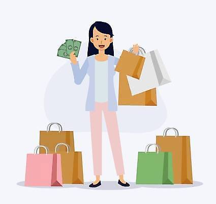 EPS 해외이미지 전신 캐릭터 여자 행복 돈 가방 일러스트 서기 미소 사람 그래픽 세일 상점 핸드백 잡기 플랫 구매 만화 쇼핑몰 고객 상업 온라인 고립 비용 해외일러스트 일러캐릭터 잡화 감정 모션 표정 경제 쇼핑 재산 파일형식 벡터 이미지허브