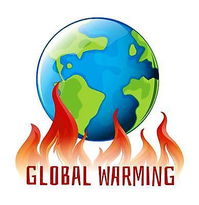 EPS 해외이미지 클립아트 지구 일러스트 불 사람없음 뜨거움 위험 지구온난화 기온상승 해외일러스트 자연요소 컨셉 기온 기후변화 파일형식 벡터 이미지허브