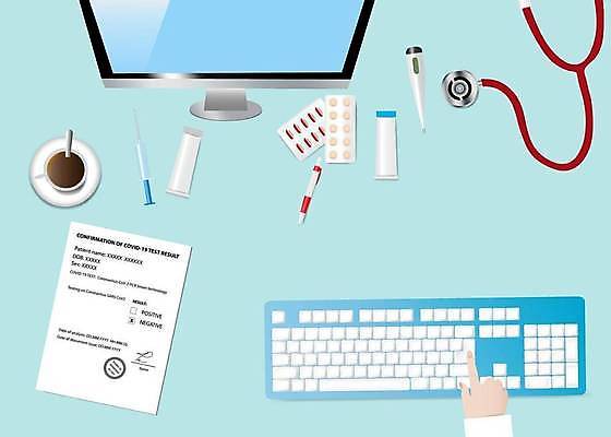 EPS 해외이미지 배너 종이 백그라운드 컨셉 일러스트 텍스트 통신 탁자 직장 건강 병원 안전 그래픽 사무실 약 공백 장비 의사 정보 키보드 업무 작업실 바이러스 결과 질병 정상 책상 예방 문서 감염 부정적 전염병 탐지 해외일러스트 감정 가구 회사 비즈니스 의학 의료진 작업 파일형식 벡터 이미지허브