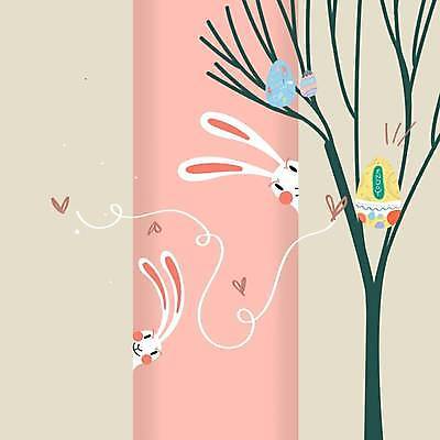 EPS 해외이미지 나무 전통 행복 곡선 일러스트 부활절 사람없음 장식 계란 축제 하트 축하 토끼 베이지색 해외일러스트 모양 식물 기념일 감정 선 컬러 컨셉 포유류 반려동물 알 파일형식 벡터 이미지허브