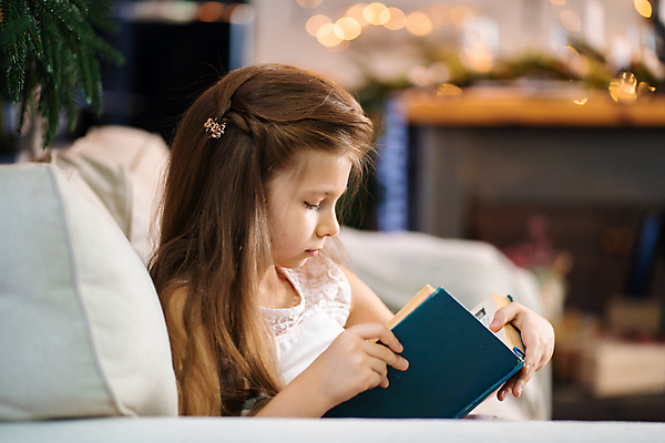 포토 JPG 해외이미지 백인 여자 어린이 실내 한명 들기 상반신 옆모습 책 소파 독서 집중 소녀한명만 해외포토 서양인 1 뷰포인트 컨셉 의자 모션 사람 내부 여자한명만 소녀만 파일형식 이미지허브