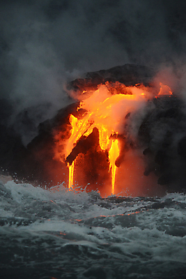 포토 JPG 해외이미지 바다 사람없음 야외 흐름 뜨거움 연기 위험 재해 화산 용암 화산섬 해외포토 섬 컨셉 산 파일형식 이미지허브