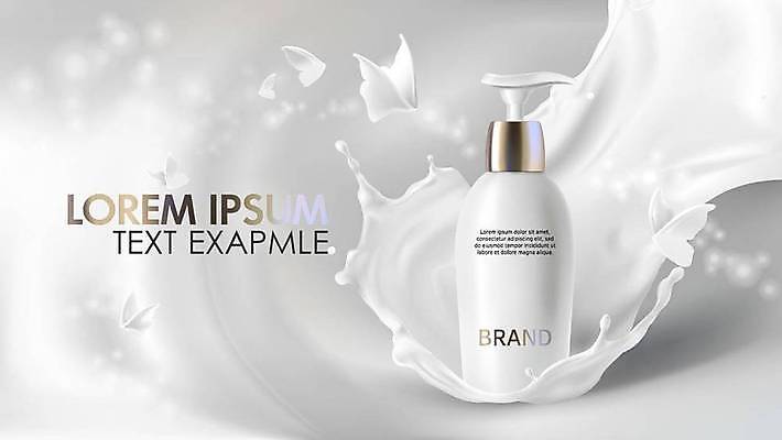 EPS 해외이미지 나비 일러스트 사람없음 뷰티 화장품 흰색 로션 스킨케어 바디로션 바디케어 스킨로션 스플래쉬 해외일러스트 컬러 곤충 파일형식 벡터 이미지허브