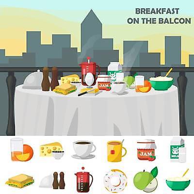 EPS 해외이미지 커피 오렌지 일러스트 식탁 밥 아침 치즈 샌드위치 빌딩 사람없음 건물 울타리 세트 우유 머그컵 조미료 도넛 아침식사 사과 오렌지주스 커피잔 청사과 버터 딸기잼 과일잼 쟁반덮개 해외일러스트 주간 건축물 음료 음식 과일 탁자 디저트 잔 유제품 컵 담장 식사 덮개 과일주스 잼 향미료 파일형식 벡터 이미지허브