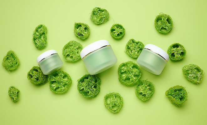 포토 JPG 해외이미지 실내 사람없음 화장품 스펀지 공병 목업 브랜딩 초록배경 해외포토 백그라운드 내부 초록색 뷰티 병_담는 파일형식 이미지허브