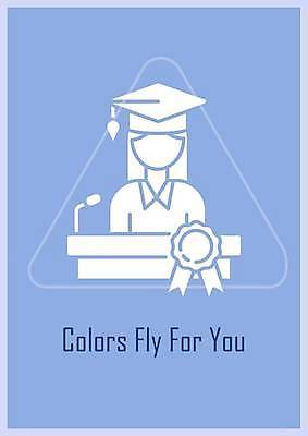 EPS 해외이미지 템플릿 여자 일러스트 학사모 졸업 졸업생 한명 상반신 성인 파란색 배지 단상 성인여자한명만 해외일러스트 모자_잡화 1 교육 컬러 사람 여자한명만 성인여자만 파일형식 벡터 이미지허브