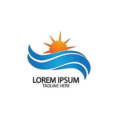 EPS 해외이미지 디자인 파도 일러스트 추상 아이디어 항해 사람없음 파란색 태양 심볼 웨이브 해외일러스트 자연요소 바다 컬러 컨셉 무늬 배_교통 파일형식 벡터 이미지허브