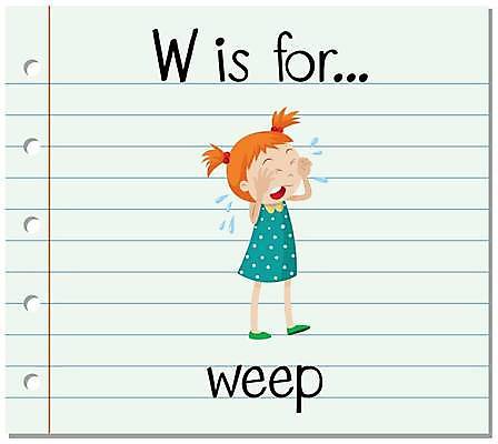 EPS 해외이미지 전신 알파벳 영어 여자 어린이 일러스트 영어교육 한명 서기 단어 슬픔 울음 눈물 W 단어카드 소녀한명만 해외일러스트 문자 1 교육 감정 모션 표정 사람 여자한명만 소녀만 파일형식 벡터 단어장 이미지허브