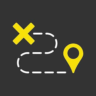 EPS 해외이미지 디자인 길 점선 일러스트 표시 거리 사람없음 노란색 검은색 흰색 X 방향 위치 루트 해외일러스트 알파벳 선 컬러 파일형식 벡터 이미지허브