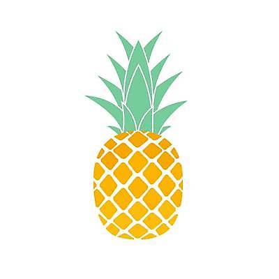 EPS 해외이미지 일러스트 사람없음 노란색 파인애플 해외일러스트 컬러 과일 열대과일 파일형식 벡터 이미지허브