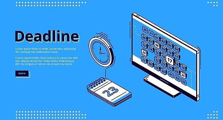 EPS 해외이미지 시계 일러스트 사람없음 파란색 3D 모니터 달력 시간 날짜 스프링노트 아이소메트릭 마감 해외일러스트 컬러 컴퓨터 공책 디지털합성 파일형식 벡터 이미지허브