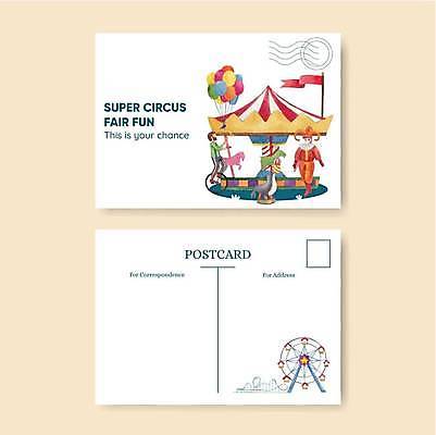 EPS 해외이미지 전신 남자 카드템플릿 일러스트 성인 두명 걷기 놀이공원 광대 흰색 깃발 피에로 승차 물개 엽서 대관람차 풍선 회전목마 성인남자만 해외일러스트 템플릿 컬러 포유류 모션 카드_감사 사람 바다동물 테마파크 놀이기구 편지 남자만 성인만 파일형식 벡터 이미지허브