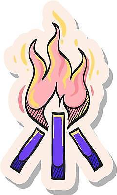 EPS 해외이미지 분홍색 스티커 일러스트 불꽃 사람없음 보라색 모닥불 심볼 해외일러스트 컬러 불 파일형식 벡터 이미지허브