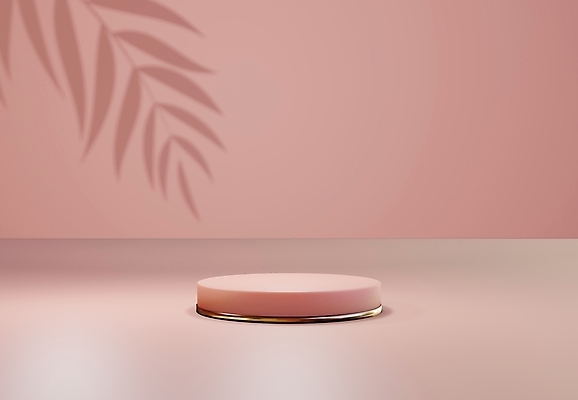 포토 JPG 해외이미지 디자인 분홍색 백그라운드 잎 그림자 사람없음 3D 공백 무대 원형 단상 포디움 목업 해외포토 도형 식물 컬러 디지털합성 파일형식 이미지허브
