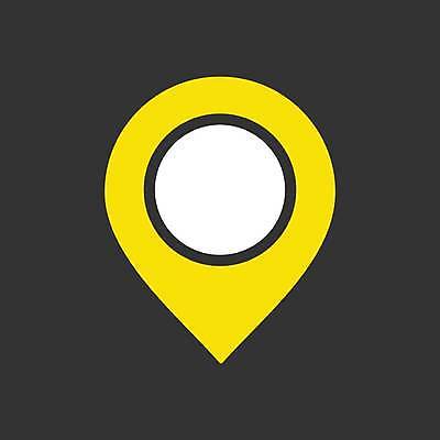 EPS 해외이미지 지도 일러스트 표시 사람없음 노란색 검은색 흰색 위치 해외일러스트 컬러 파일형식 벡터 이미지허브