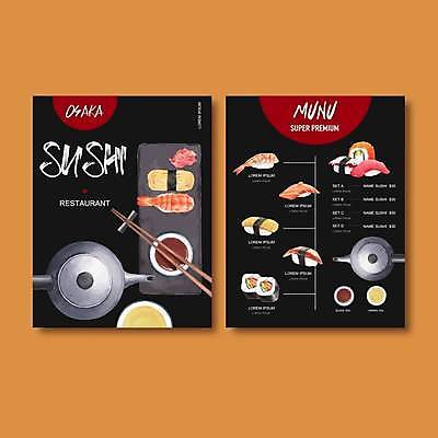 EPS 해외이미지 일러스트 젓가락 사람없음 검은색 초밥 찻주전자 메뉴 간장 메뉴판 김초밥 계란초밥 새우초밥 연어초밥 일식집 일본음식 해외일러스트 음식 컬러 주전자 새우 수저 식당 양념 연어 파일형식 벡터 이미지허브