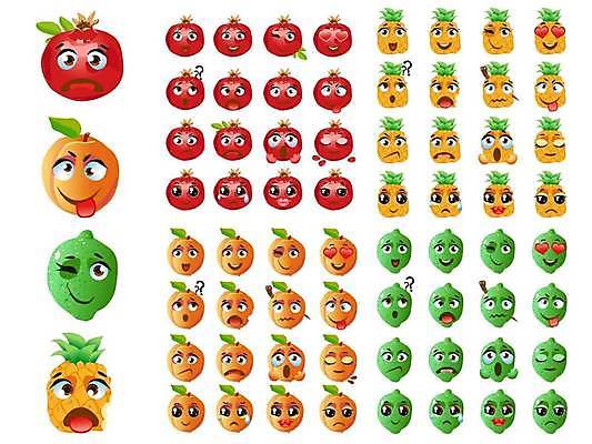 EPS 해외이미지 식물 행복 감정 얼굴 스티커 과일 일러스트 키스 사랑 미술 미소 웃음 초록색 세트 기쁨 고통 표현 유머 벌레 시원함 만화 수집 파인애플 그림 코믹 복숭아 라임 이모티콘 가넷 고립 생태학 해외일러스트 교육 컬러 곤충 문화예술 표정 신체부위 보석 열대과일 애정표현 파일형식 벡터 이미지허브