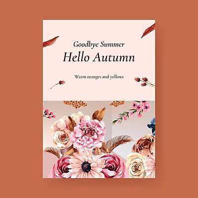 EPS 해외이미지 꽃 분홍색 잎 카드템플릿 일러스트 사람없음 감성 해외일러스트 식물 템플릿 컬러 컨셉 카드_감사 파일형식 벡터 이미지허브