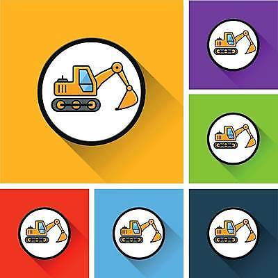 EPS 해외이미지 디자인 산업 일러스트 그림자 웹 기계 장비 흰색 플랫 굴착기 발굴 심볼 해외일러스트 컬러 인터넷 중장비 파일형식 벡터 이미지허브