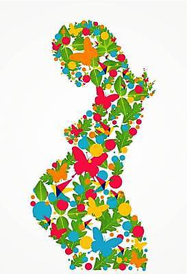 EPS 해외이미지 여자 실루엣 나비 잎 일러스트 한명 성인 초록색 임산부 하트 성인여자한명만 해외일러스트 모양 식물 1 컬러 곤충 촬영기법 사람 임신 여자한명만 성인여자만 파일형식 벡터 이미지허브