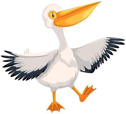 EPS 해외이미지 한마리 일러스트 사람없음 귀여움 펠리컨 새캐릭터 해외일러스트 1 동물캐릭터 컨셉 조류 파일형식 벡터 이미지허브