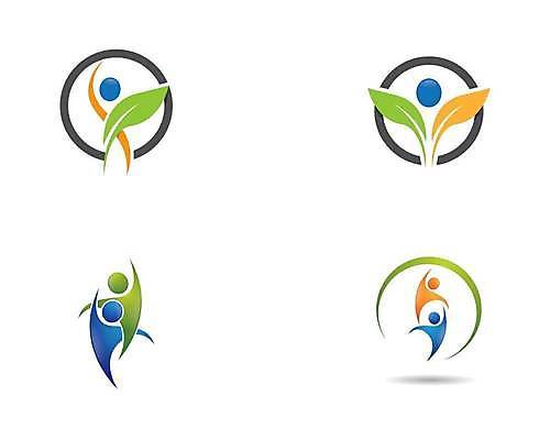 EPS 해외이미지 잎 곡선 일러스트 추상 사람모양 사람없음 세트 원형 심볼 해외일러스트 모양 도형 식물 선 무늬 파일형식 벡터 이미지허브