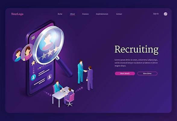 EPS 해외이미지 전신 디자인 여자 남자 일러스트 돋보기 여러명 상반신 성인 그래픽 스마트폰 홈페이지 디지털 보라색 아이소메트릭 인터페이스 성인만 해외일러스트 컬러 다수 사람 핸드폰 스마트기기 파일형식 벡터 이미지허브