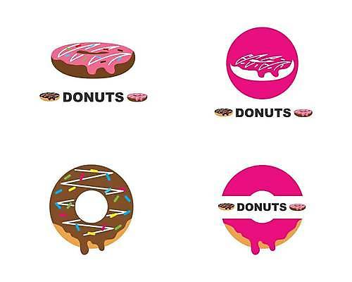 EPS 해외이미지 디자인 분홍색 일러스트 사람없음 갈색 초콜릿 도넛 심볼 스프링클 해외일러스트 컬러 디저트 장식 파일형식 벡터 이미지허브