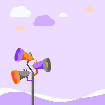 EPS 해외이미지 물결 곡선 일러스트 사람없음 확성기 외침 알림 연보라색 카피스페이스 해외일러스트 선 보라색 소리 공백 파일형식 벡터 이미지허브