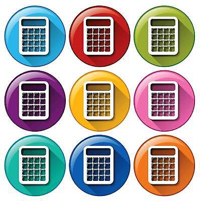 EPS 해외이미지 일러스트 사람없음 세트 컬러풀 계산기 원형 수학 해외일러스트 도형 컬러 교과목 문구용품 장비 파일형식 벡터 이미지허브