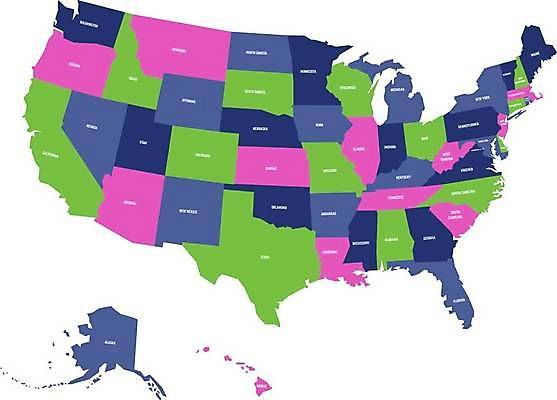 EPS 해외이미지 백그라운드 지도 일러스트 새로움 라벨 미국 이름 하와이 캘리포니아 지형 북쪽 애리조나 알래스카 워싱턴 조지아 지리 콜로라도 텍사스 플로리다 국경 해외일러스트 컨셉 북아메리카 프레임 방향 동유럽 파일형식 벡터 이미지허브
