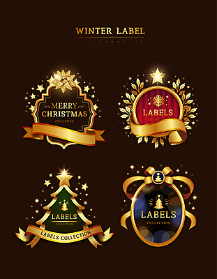 별 리본 잎 크리스마스 겨울 일러스트 눈꽃 사람없음 빛 세트 크리스마스트리 라벨 원형 눈송이 화려 보케 타원형 눈꽃무늬 트리모양 국내일러스트 AI파일 자연요소 모양 도형 식물 계절 기념일 컨셉 무늬 프레임 눈_날씨 파일형식 벡터