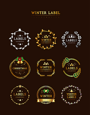 별 리본 크리스마스 겨울 일러스트 나뭇잎 사람없음 세트 라벨 금색 원형 화려 은색 포인세티아 다각형 알전구 트리모양 호랑가시나무열매 황금종 국내일러스트 AI파일 자연요소 모양 도형 계절 기념일 열매 꽃 컬러 컨셉 잎 전구 프레임 크리스마스트리 종 파일형식 벡터